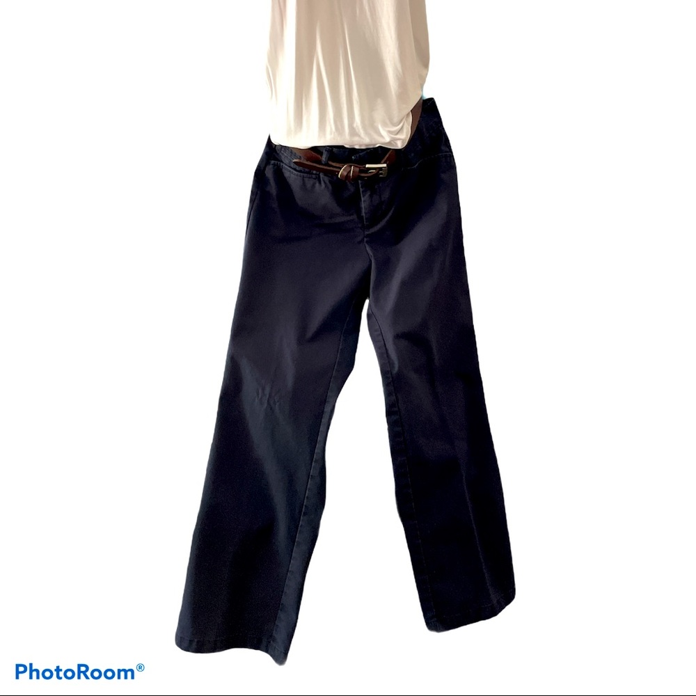 Dark Blue Dockers size 6P. Wide leg